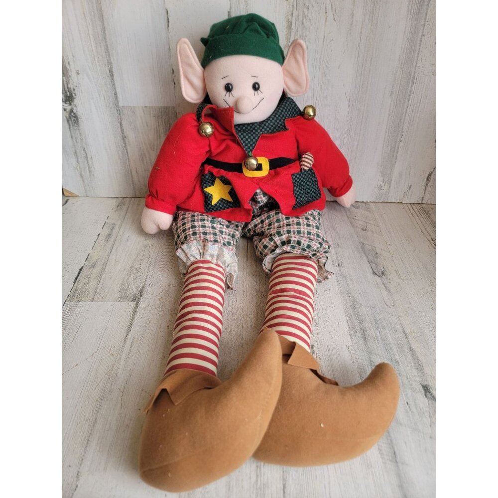 Large vintage elf weighted doll Bell‎ home decor plush xmas
